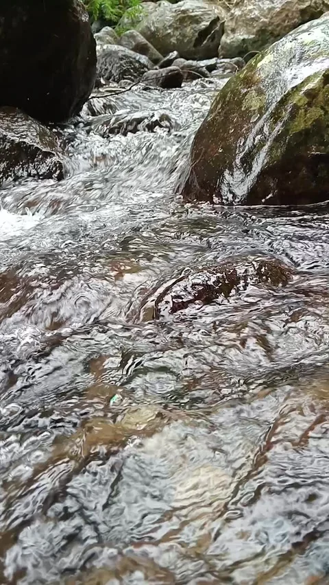 Fast Flowing River Over Rocks Dynamic Natural Water Scene Stock Footage 330577839