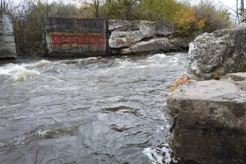 Fast flowing river Stock Photos