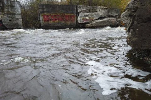 Fast flowing river Stock Photos