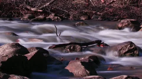 Fast flowing river rapids-Time lapse pan 動画素材 11267210
