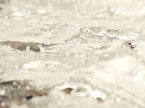 Fast Flowing River Under Ice Stock Footage 73548306