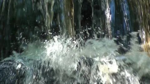 Fast flowing river with waterfall and audio Stock Footage 12133096
