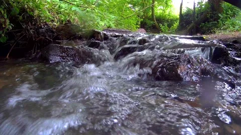 Fast Flowing Stream 20secs 2K Stock Footage 132093307