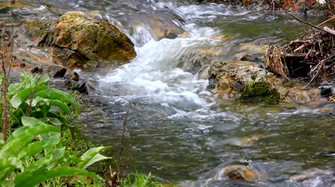 Fast flowing stream Stock Footage 38020523