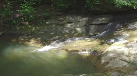 Fast Flowing Stream over Rock Formations Video stock 760447