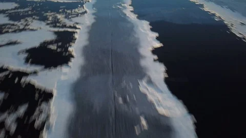 Fast fly over smooth ice 스톡 동영상 100135273