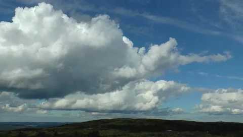 Fast flying clouds over the autumn polar tundra, timelapse. Stock Footage 170355446