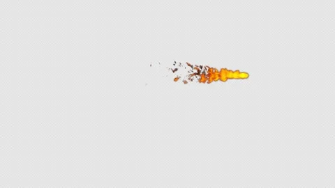Fast Flying Fireball With Alpha Channel Stock Footage 339301834