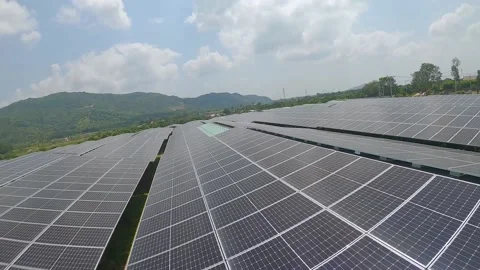 Fast flying fpv drone over solar panels Stock Footage 236634871