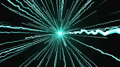 Fast flying of light bright shiny streaks, computer generated modern abstract Stock Footage 93166479