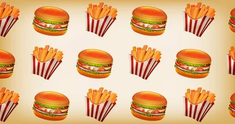 Fast food 2d Motion Graphics Background Stock Footage 90218153