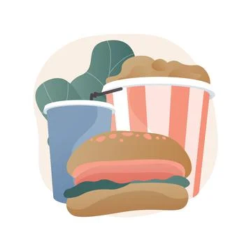 Fast food abstract concept vector illustration. Stock Illustration