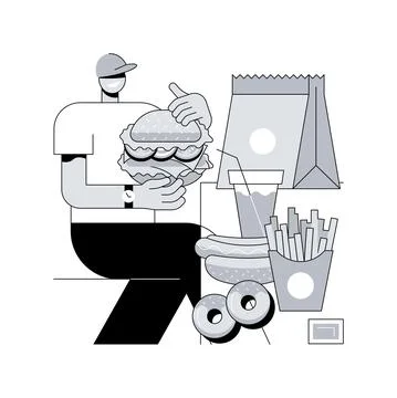 Fast food abstract concept vector illustration. Illustrazione stock