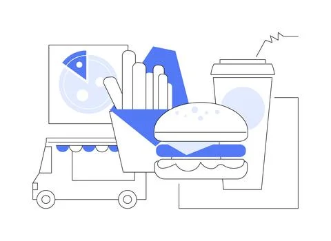 Fast food abstract concept vector illustration. Illustrazione stock