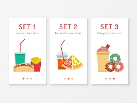Fast food app Stock Illustration