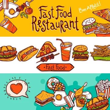 Fast Food Banners Stock Illustration