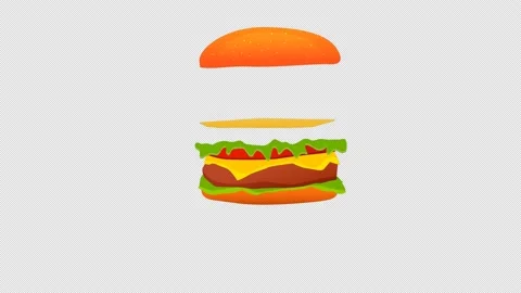 Fast Food Burger Animation 4K with Trans... | Stock Video | Pond5