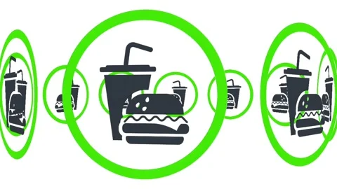 Fast Food Combo Icon Animation with Burger and Soft Drink  on White Background Stock Footage 337788102