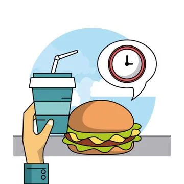 Fast food combo Stock Illustration