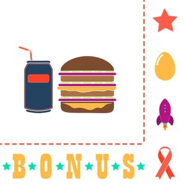 Fast food computer symbol 스톡 일러스트