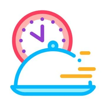 Fast food delivery icon vector outline illustration Stockillustratie