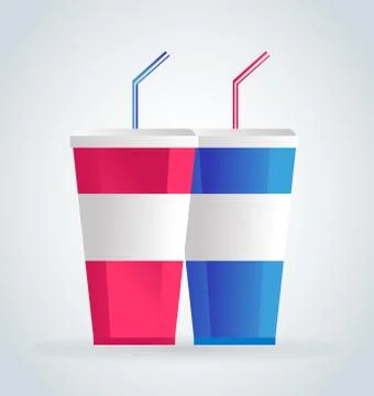 Fast food drinks pack set Stock Illustration