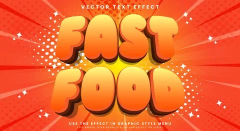 Fast food editable text effect Template Stock Illustration