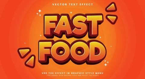 Fast Food Editable text effect Template Stock Illustration