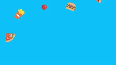 Fast food elements animation, chroma key, graphic source Stock Footage 154078546