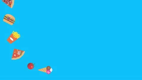 Fast food elements animation, chroma key, graphic source Stock Footage 154078547