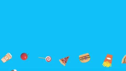 Fast food elements animation, chroma key, graphic source Stock Footage 154078558