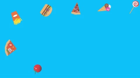 Fast food elements animation, chroma key, graphic source Stock Footage 154078562