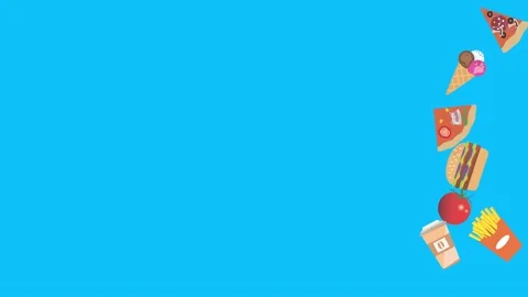 Fast food elements animation, chroma key, graphic source Stock Footage 154078568