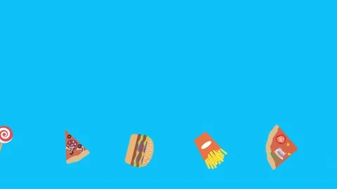 Fast food elements animation, chroma key, graphic source Stock Footage 154078573