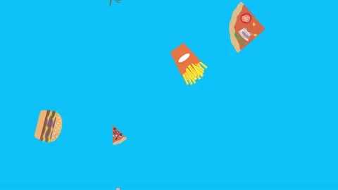 Fast food elements animation, chroma key, graphic source Stock Footage 154078577