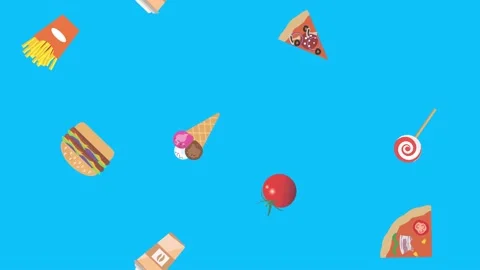 Fast food elements animation, chroma key, graphic source Stock Footage 154078583