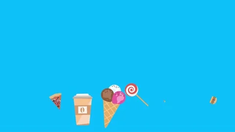 Fast food elements animation, chroma key, graphic source Stock Footage 154078584