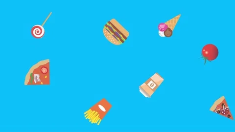 Fast food elements animation, chroma key, graphic source Stock Footage 154078586