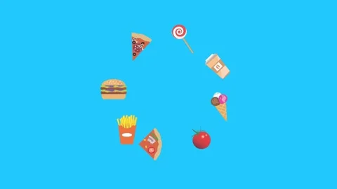 Fast food elements animation, chroma key, graphic source Stock Footage 154078587