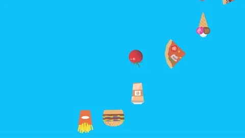 Fast food elements animation, chroma key, graphic source Stock Footage 154078588