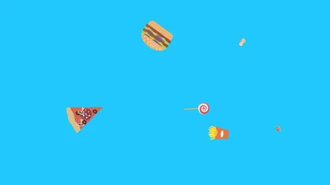 Fast food elements animation, chroma key, graphic source Stock Footage 154078589