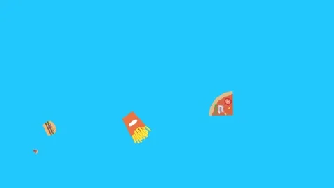 Fast food elements animation, chroma key, graphic source Stock Footage 154078591