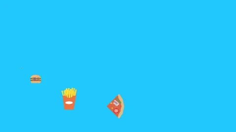 Fast food elements animation, chroma key, graphic source Stock Footage 154078596