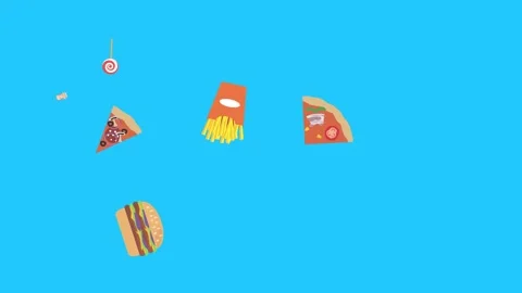 Fast food elements animation, chroma key, graphic source Stock Footage 154078597