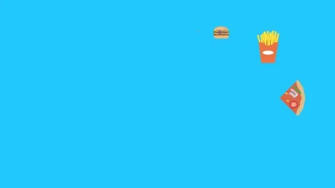 Fast food elements animation, chroma key, graphic source Stock Footage 154078598