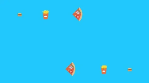Fast food elements animation, chroma key, graphic source Stock Footage 154078601