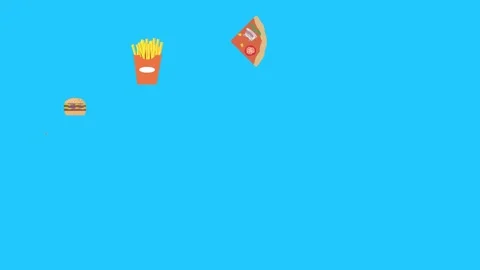 Fast food elements animation, chroma key, graphic source Stock Footage 154078613