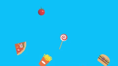 Fast food elements animation, chroma key, graphic source Stock Footage 154078622