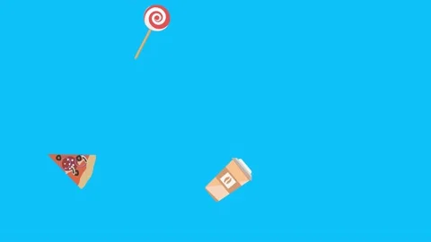 Fast food elements animation, chroma key, graphic source Stock Footage 154078625