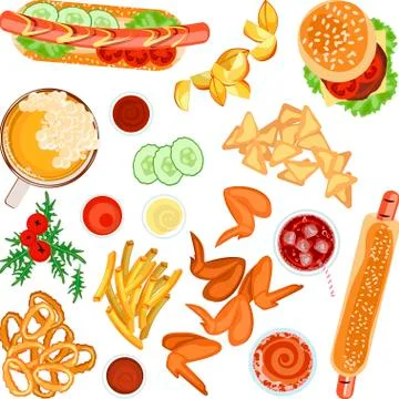 Fast Food flat design Stock Illustration